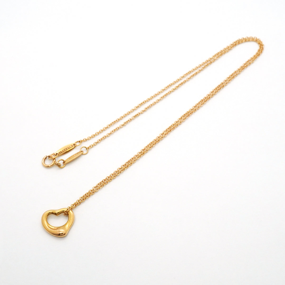 【6jib0713】ティファニー ネックレス オープンハート K18PG ピンクゴールド【中古】レディース