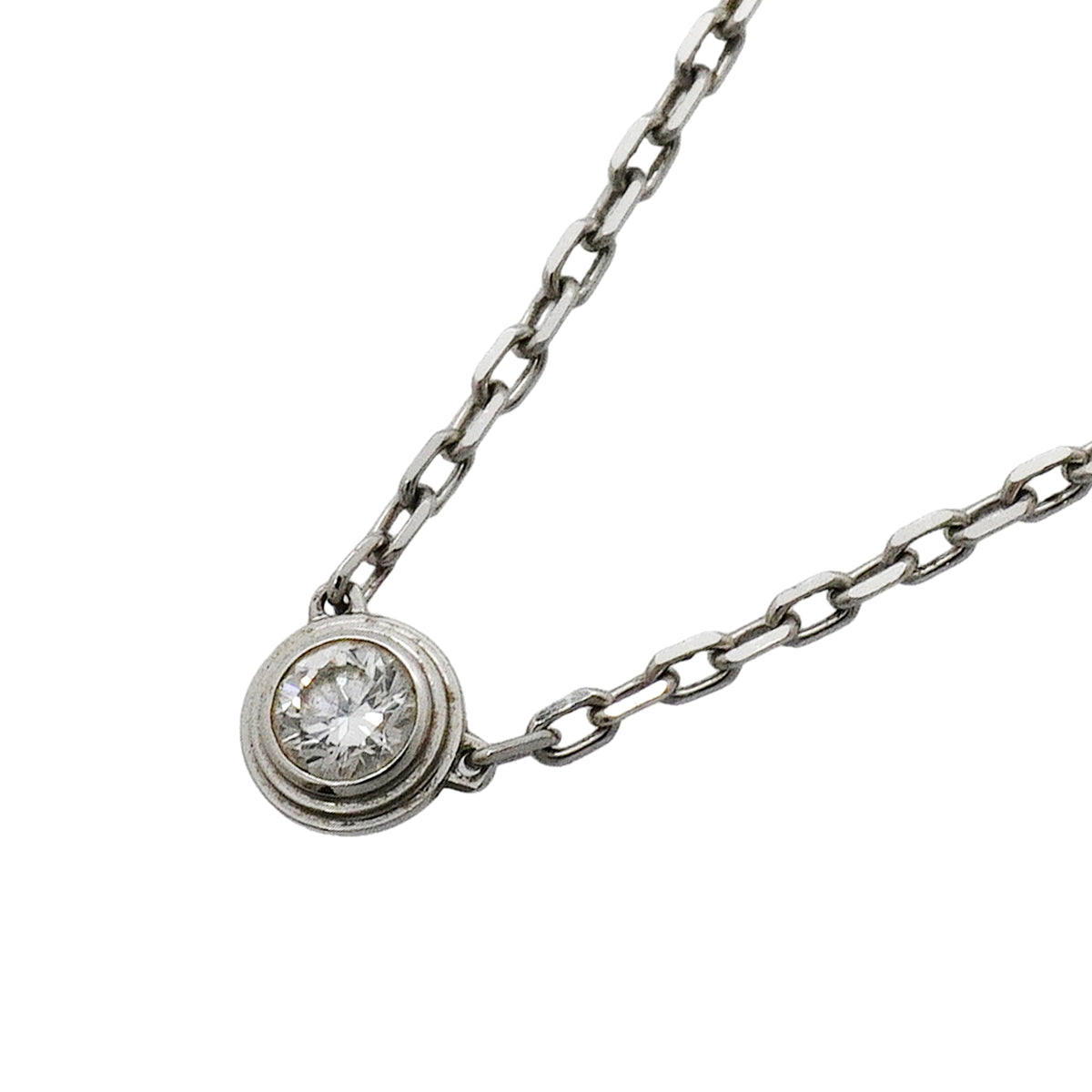 【6jib0716】カルティエ ネックレス ダムール SM/1PD K18WG ホワイトゴールド ダイヤモンド【中古】レディース