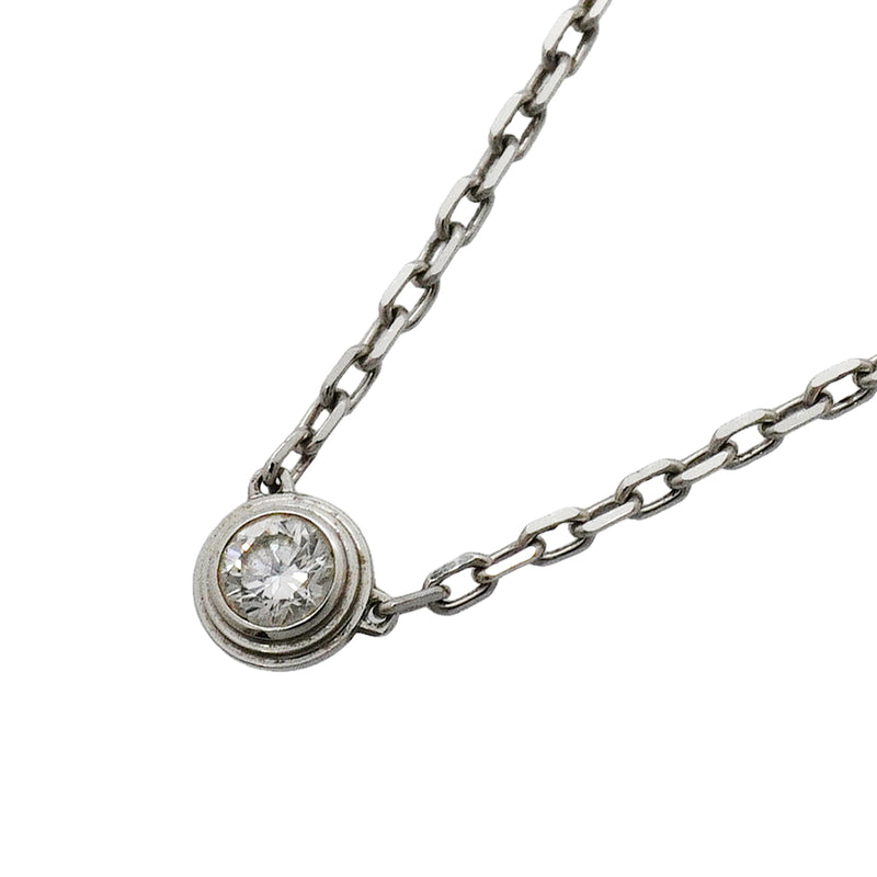 【6jib0716】カルティエ ネックレス ダムール SM/1PD K18WG ホワイトゴールド ダイヤモンド【中古】レディース