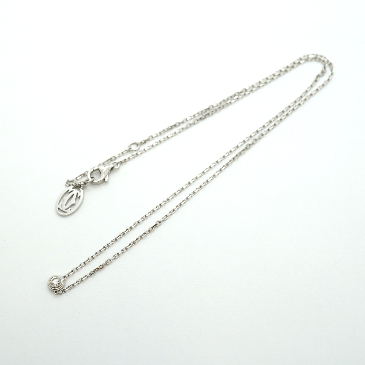 【6jib0716】カルティエ ネックレス ダムール SM/1PD K18WG ホワイトゴールド ダイヤモンド【中古】レディース