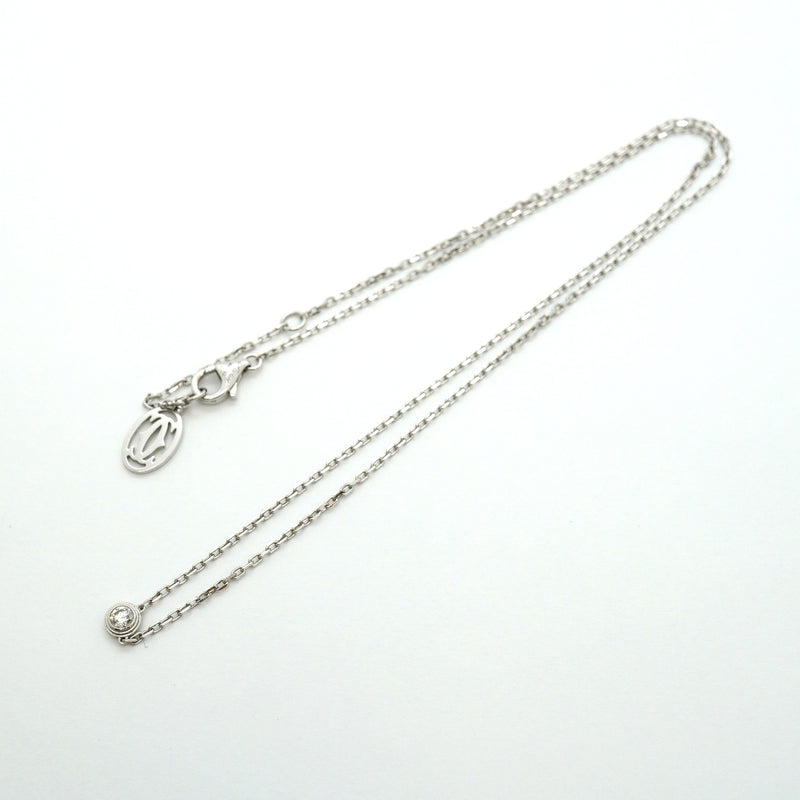 【6jib0716】カルティエ ネックレス ダムール SM/1PD K18WG ホワイトゴールド ダイヤモンド【中古】レディース