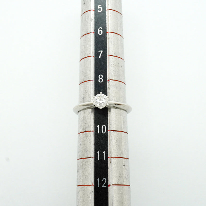 【6jkb0001】ティファニー リング ソリティア 1PD Pt950 プラチナ ダイヤモンド 0.30ct 9号【中古】レディース