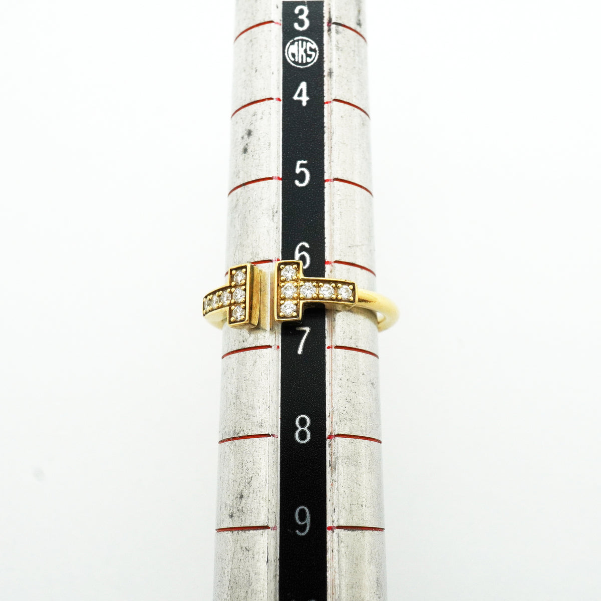 【6jkb0003】ティファニー リング Tワイヤー K18YG イエローゴールド ダイヤモンド 6.5号【中古】レディース