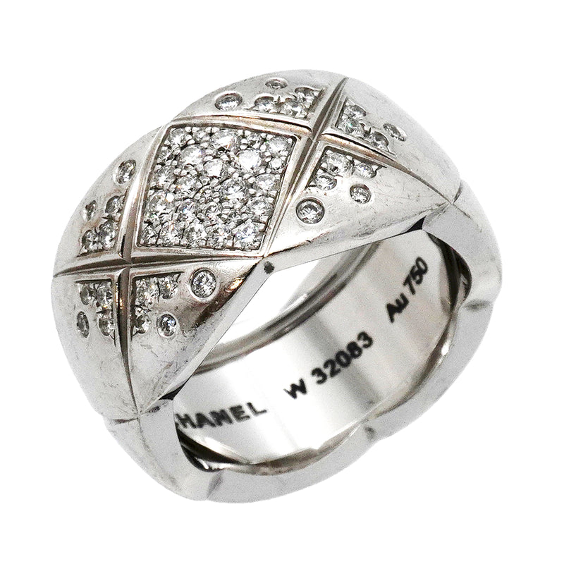 【6jkb0005】シャネル リング ココクラッシュ K18WG ホワイトゴールド ダイヤモンド ＃52【中古】レディース