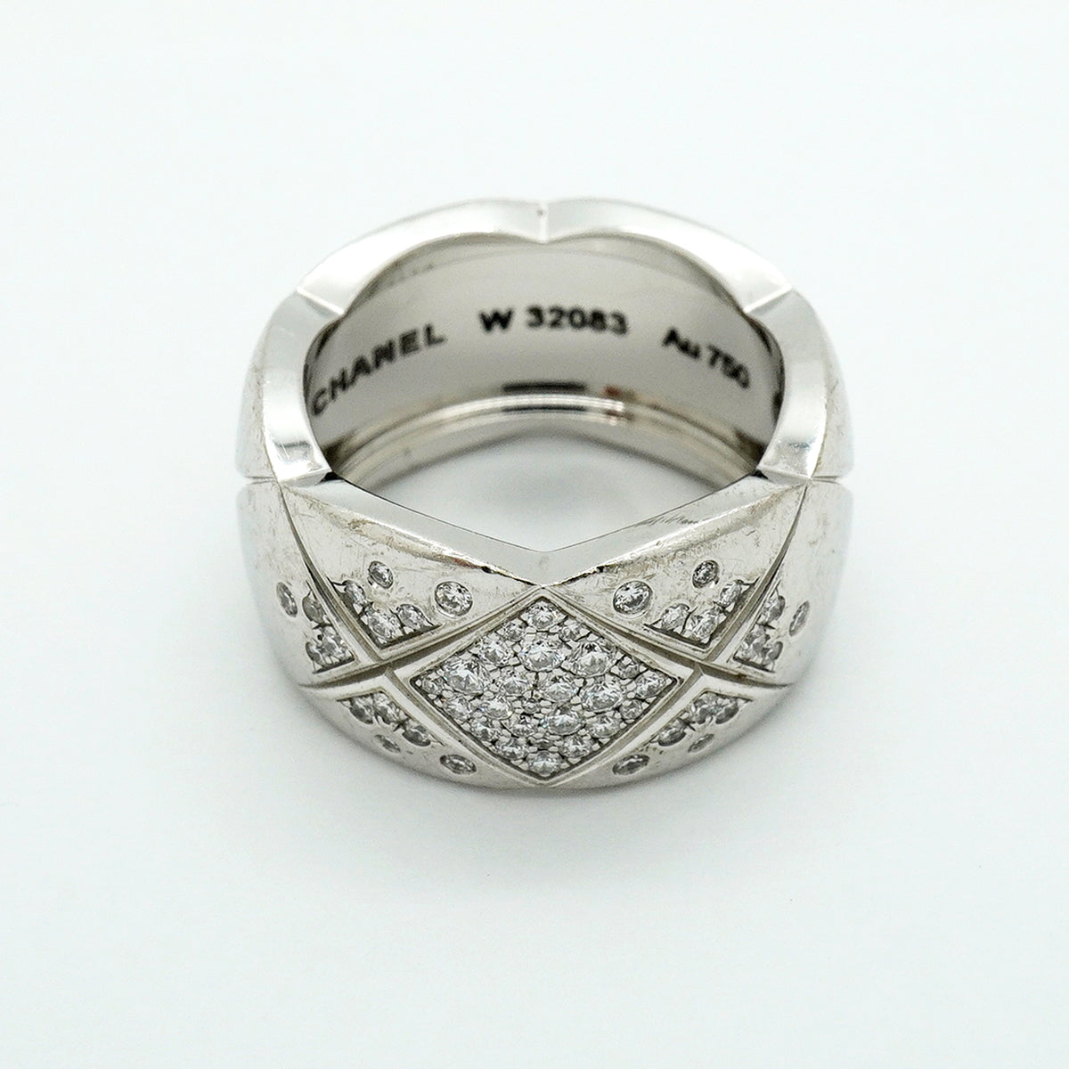 【6jkb0005】シャネル リング ココクラッシュ K18WG ホワイトゴールド ダイヤモンド ＃52【中古】レディース