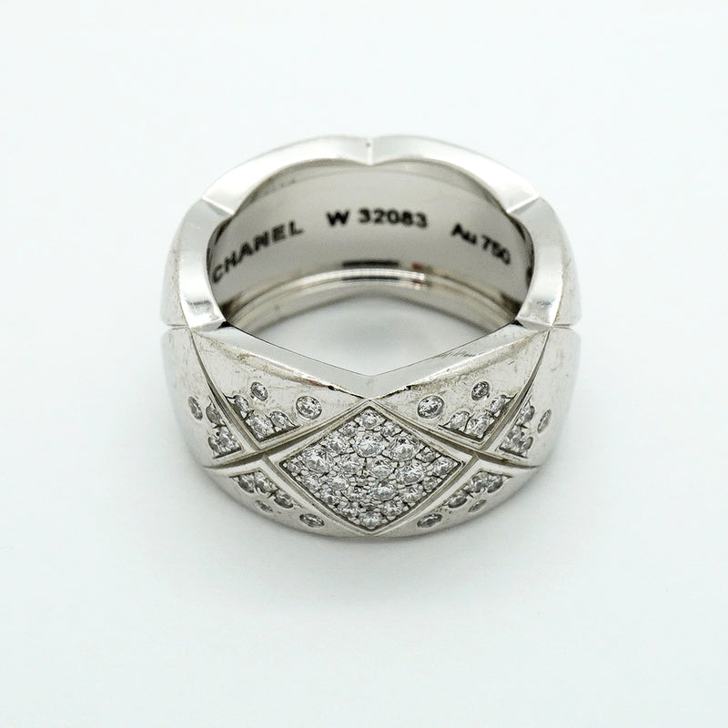 【6jkb0005】シャネル リング ココクラッシュ K18WG ホワイトゴールド ダイヤモンド ＃52【中古】レディース