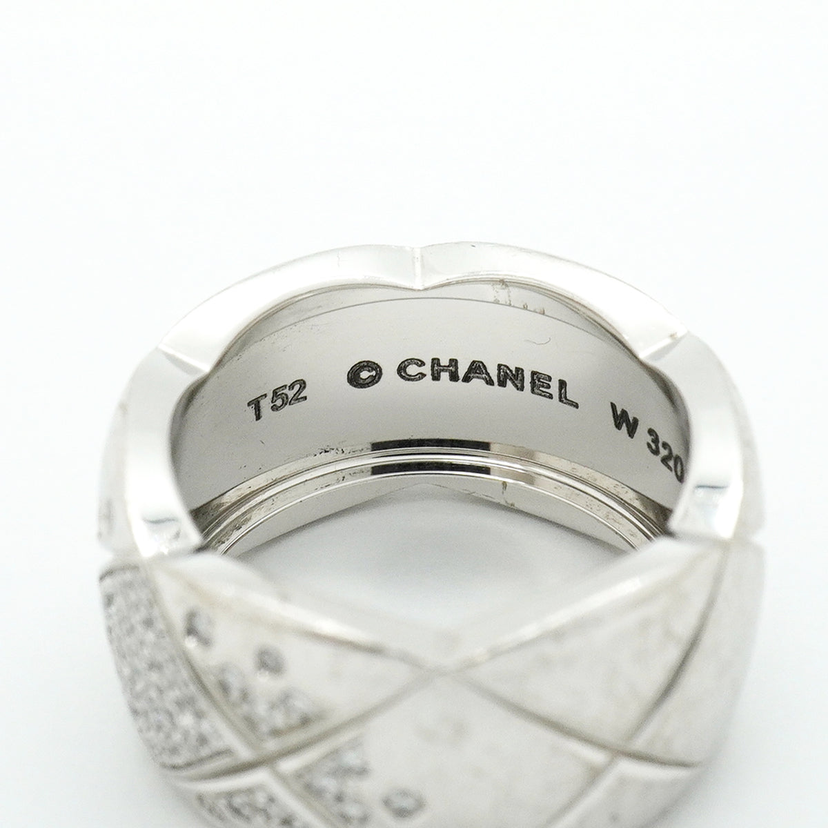 【6jkb0005】シャネル リング ココクラッシュ K18WG ホワイトゴールド ダイヤモンド ＃52【中古】レディース
