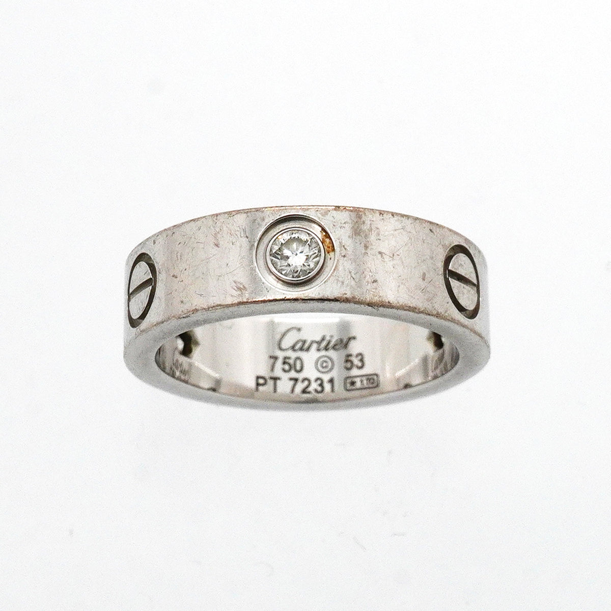 【6jkb0028】カルティエ リング ラブ 3PD K18WG ホワイトゴールド ダイヤモンド ＃53【中古】レディース
