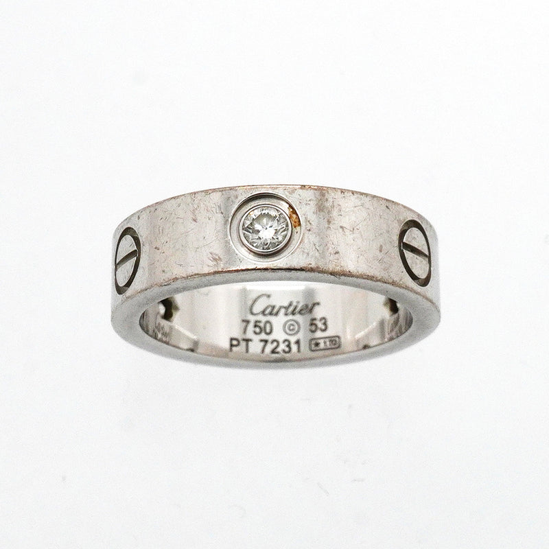 【6jkb0028】カルティエ リング ラブ 3PD K18WG ホワイトゴールド ダイヤモンド ＃53【中古】レディース