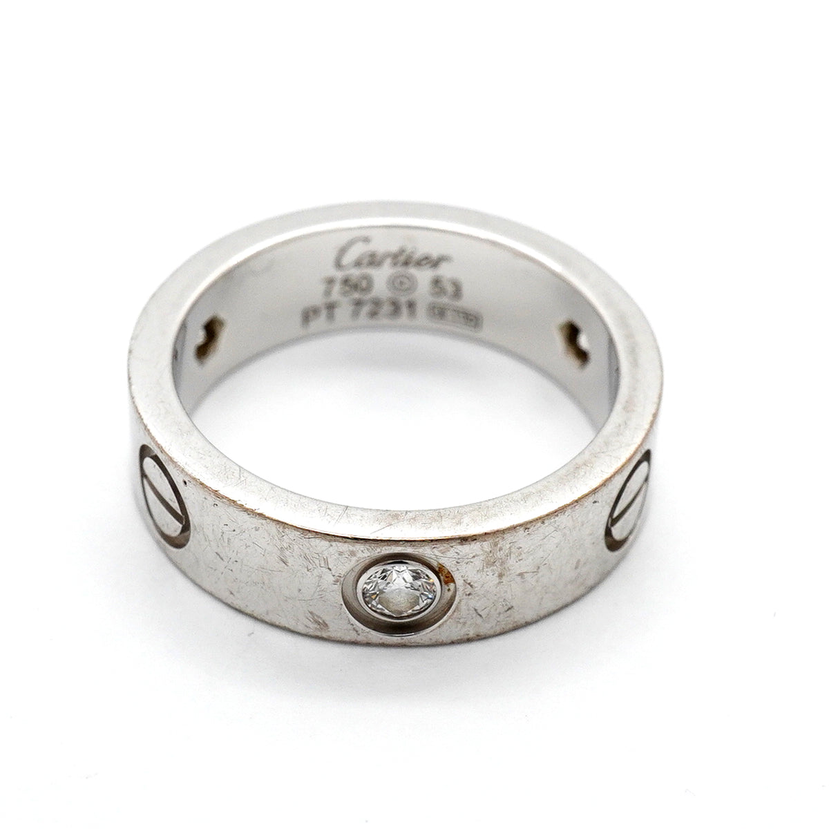 【6jkb0028】カルティエ リング ラブ 3PD K18WG ホワイトゴールド ダイヤモンド ＃53【中古】レディース