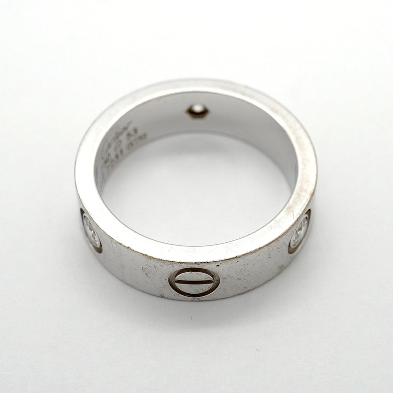 【6jkb0028】カルティエ リング ラブ 3PD K18WG ホワイトゴールド ダイヤモンド ＃53【中古】レディース