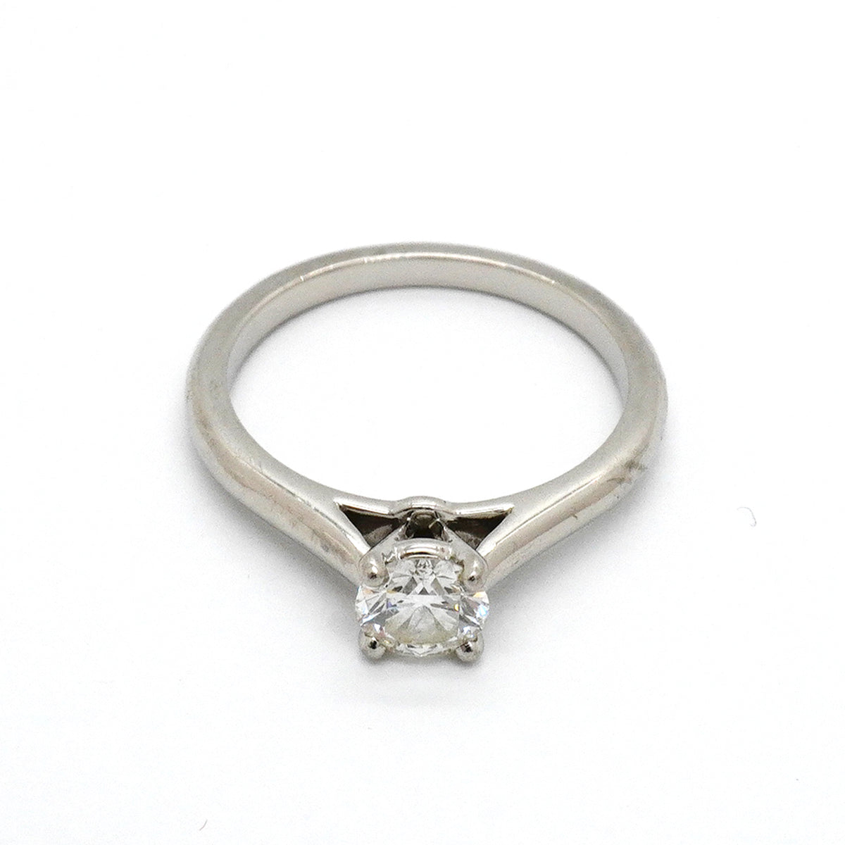 【6jkb0031】カルティエ リング ソリテール 1PD Pt950 プラチナ ダイヤモンド 0.40ct ＃48【中古】レディース
