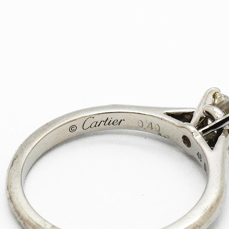 【6jkb0031】カルティエ リング ソリテール 1PD Pt950 プラチナ ダイヤモンド 0.40ct ＃48【中古】レディース