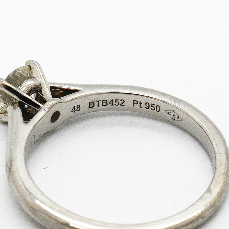 【6jkb0031】カルティエ リング ソリテール 1PD Pt950 プラチナ ダイヤモンド 0.40ct ＃48【中古】レディース