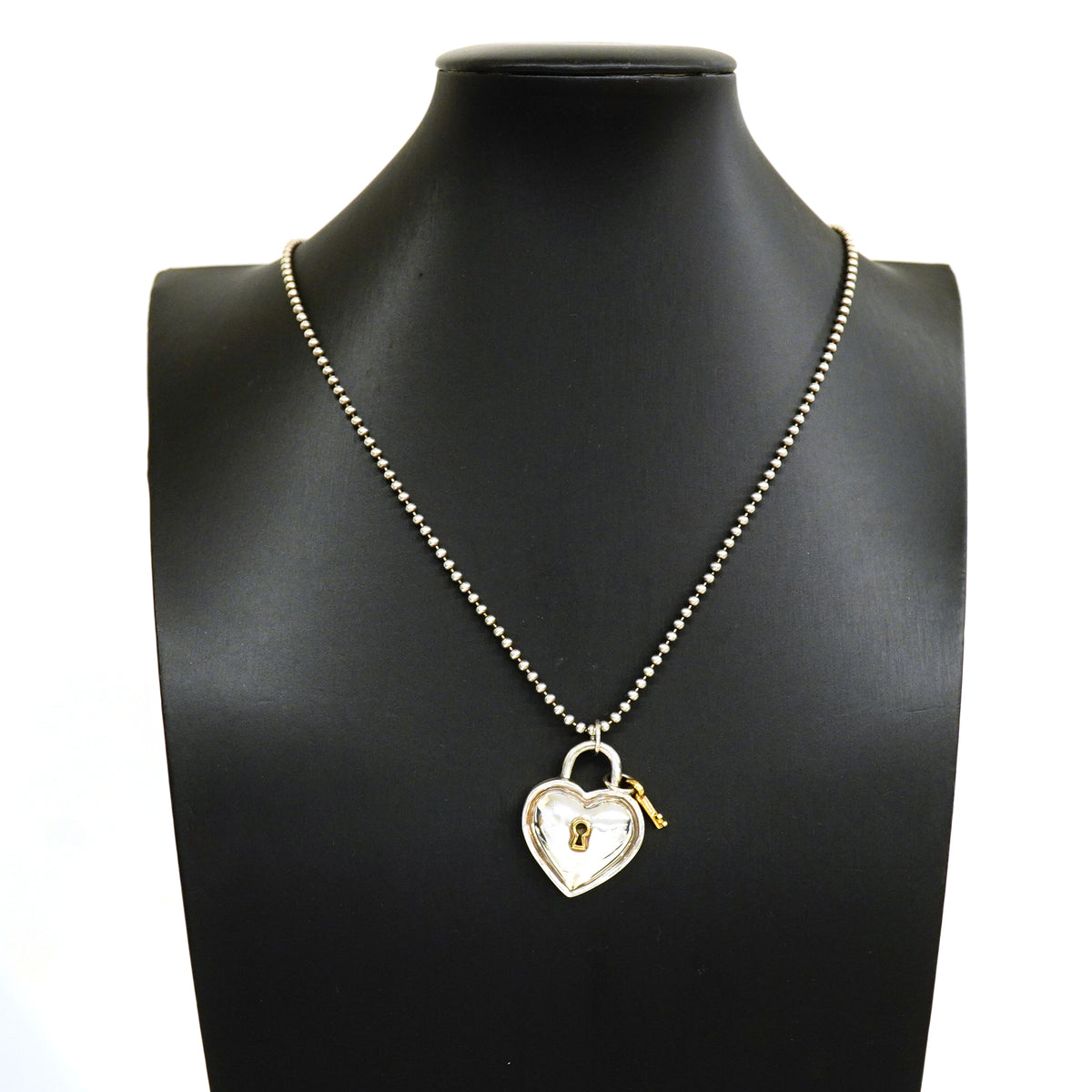 【6jkb0032】ティファニー ネックレス ハートロック/キー K18YG イエローゴールド シルバー925【中古】レディース
