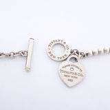 【6jkb0034】ティファニー ブレスレット リターントゥ/ラップ/ビーズ 1PD シルバー925 ダイヤモンド パール【中古】レディース