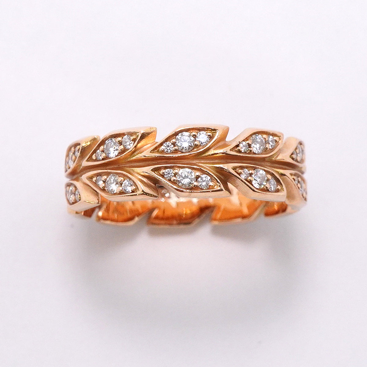 【6jkb0037】ティファニー リング ビクトリア/ヴァイン K18PG ピンクゴールド ダイヤモンド 0.38ct 14号【中古】レディース