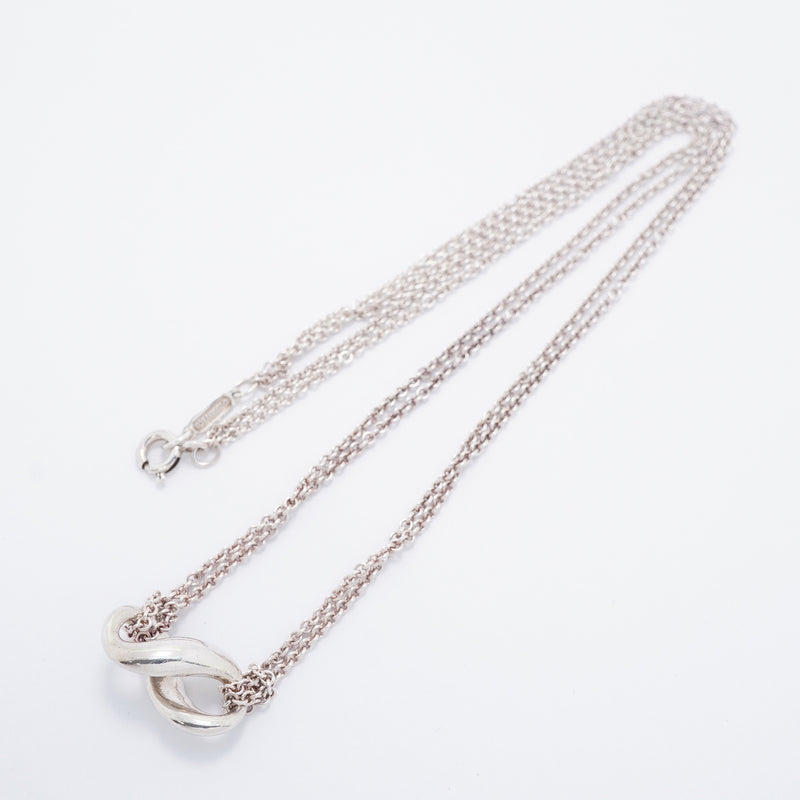 【6jkb0041】ティファニー ネックレス インフィニティ ダブルチェーン シルバー925【中古】レディース