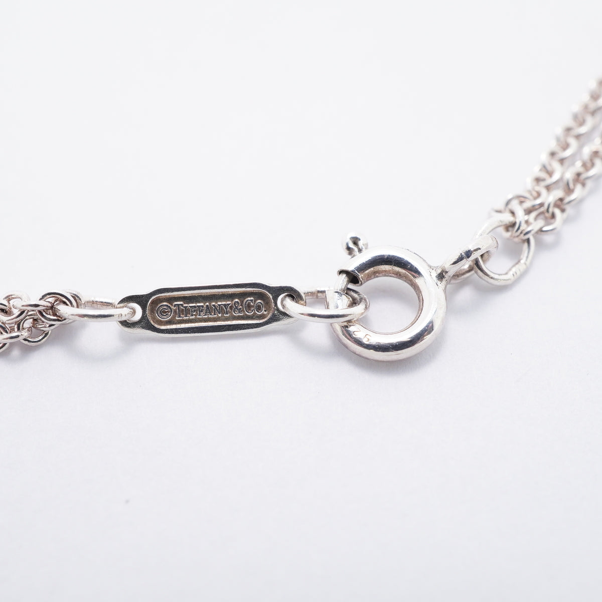 【6jkb0041】ティファニー ネックレス インフィニティ ダブルチェーン シルバー925【中古】レディース