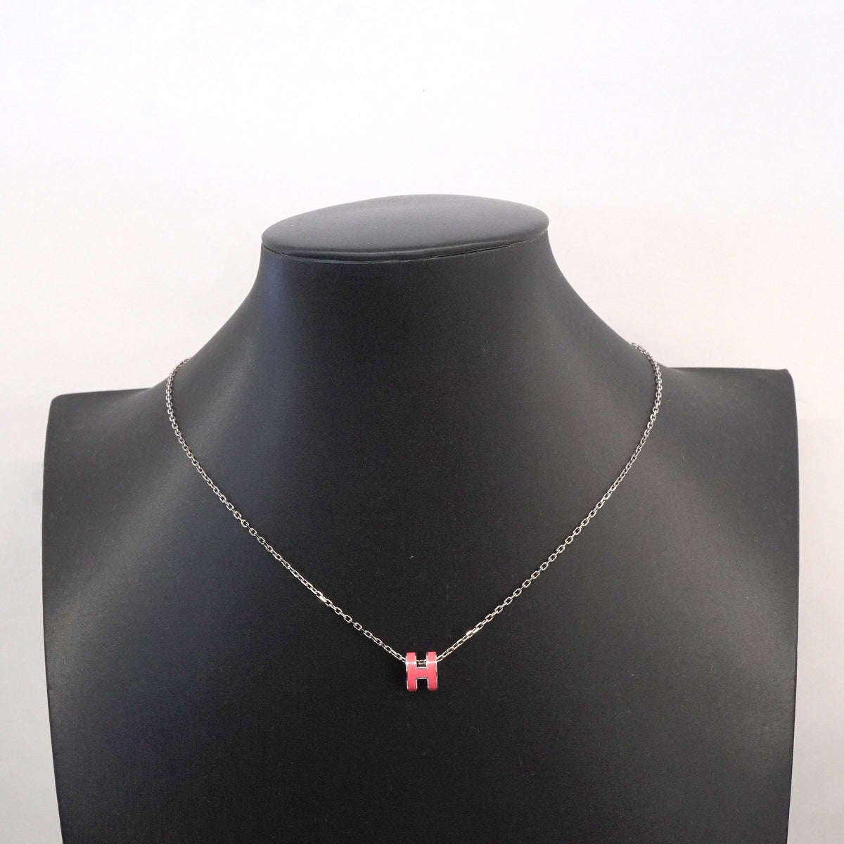 【6jkb0053】エルメス ネックレス ミニポップ メタル シルバー ピンク【中古】レディース