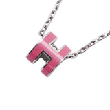 【6jkb0053】エルメス ネックレス ミニポップ メタル シルバー ピンク【中古】レディース