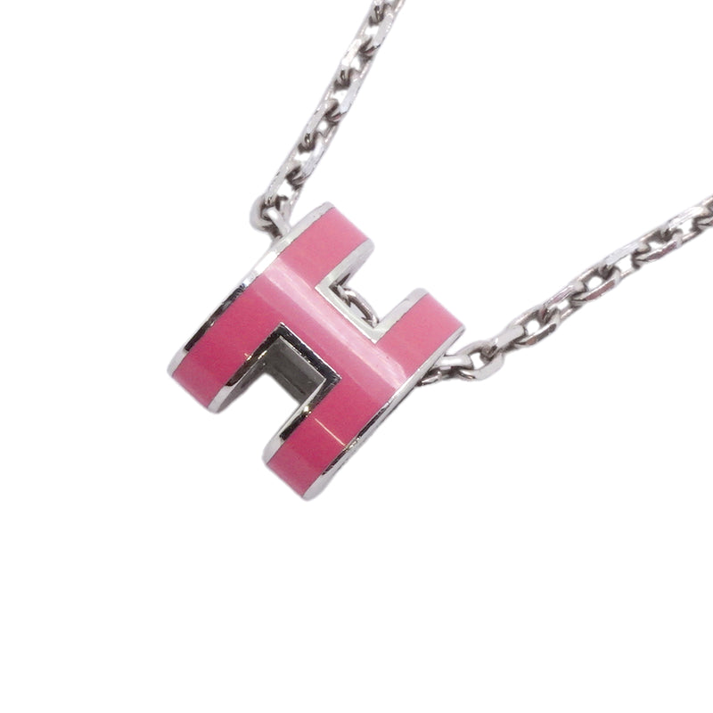 【6jkb0053】エルメス ネックレス ミニポップ メタル シルバー ピンク【中古】レディース