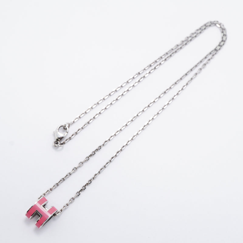 【6jkb0053】エルメス ネックレス ミニポップ メタル シルバー ピンク【中古】レディース
