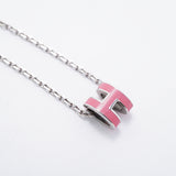 【6jkb0053】エルメス ネックレス ミニポップ メタル シルバー ピンク【中古】レディース