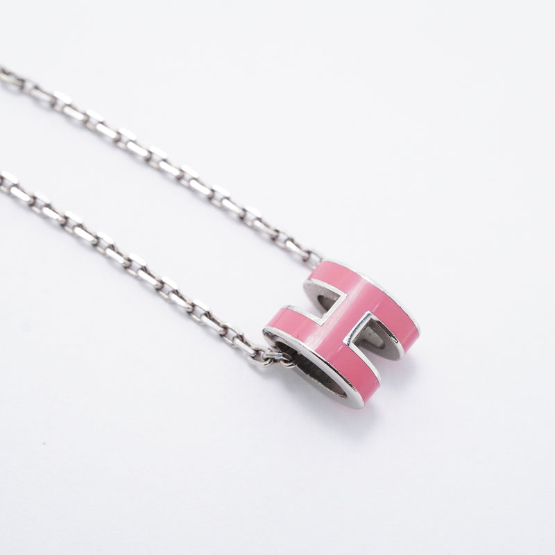 【6jkb0053】エルメス ネックレス ミニポップ メタル シルバー ピンク【中古】レディース