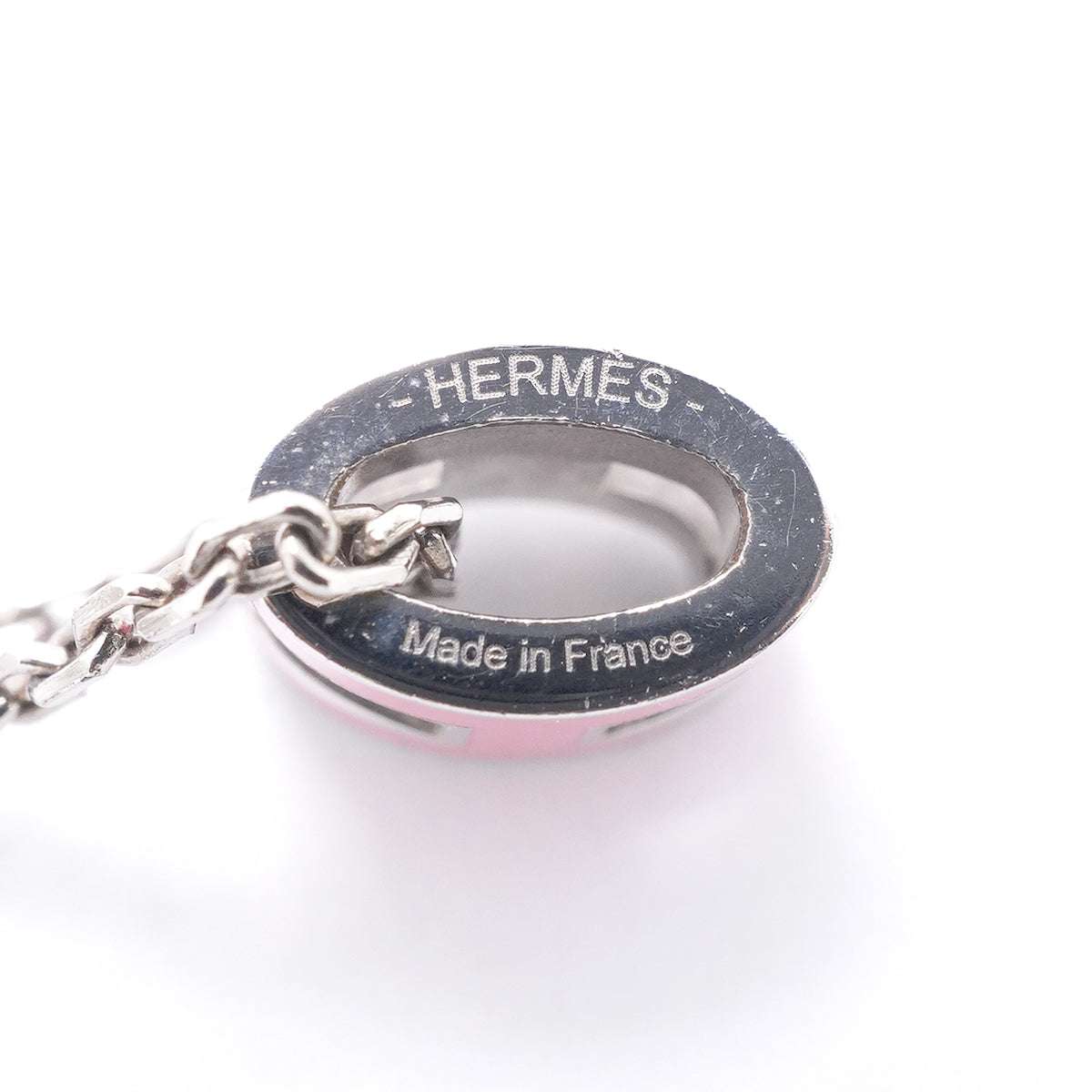 【6jkb0053】エルメス ネックレス ミニポップ メタル シルバー ピンク【中古】レディース