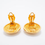 【6jkb0059】シャネル イヤリング ヴィンテージ ココマーク マトラッセ 丸型 サークル GPメッキ ゴールド【中古】レディース