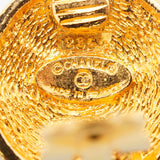 【6jkb0059】シャネル イヤリング ヴィンテージ ココマーク マトラッセ 丸型 サークル GPメッキ ゴールド【中古】レディース
