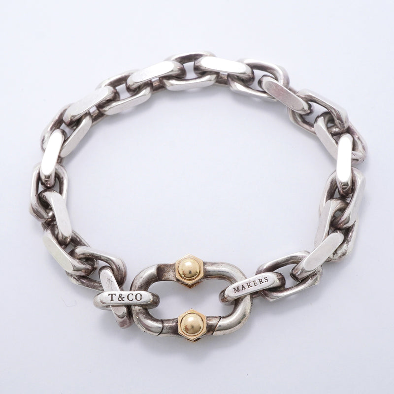 【6jkb0068】ティファニー ブレスレット メイカーズ/ワイド K18YG イエローゴールド シルバー925【中古】メンズ レディース ユニセックス