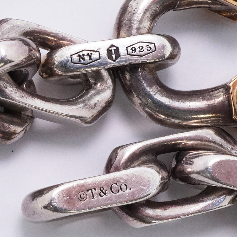 【6jkb0068】ティファニー ブレスレット メイカーズ/ワイド K18YG イエローゴールド シルバー925【中古】メンズ レディース ユニセックス