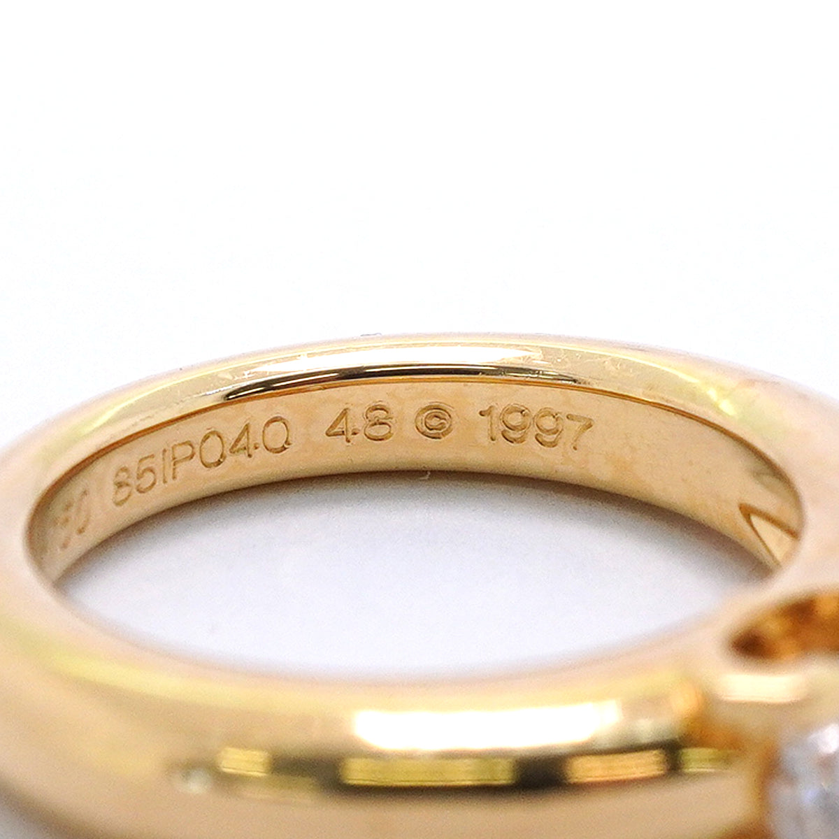 【6jkb0070】カルティエ リング ソリテール Cドゥ 1PD K18YG イエローゴールド ダイヤモンド ＃48【中古】レディース