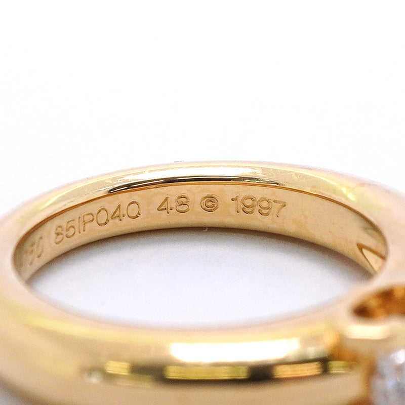 【6jkb0070】カルティエ リング ソリテール Cドゥ 1PD K18YG イエローゴールド ダイヤモンド ＃48【中古】レディース
