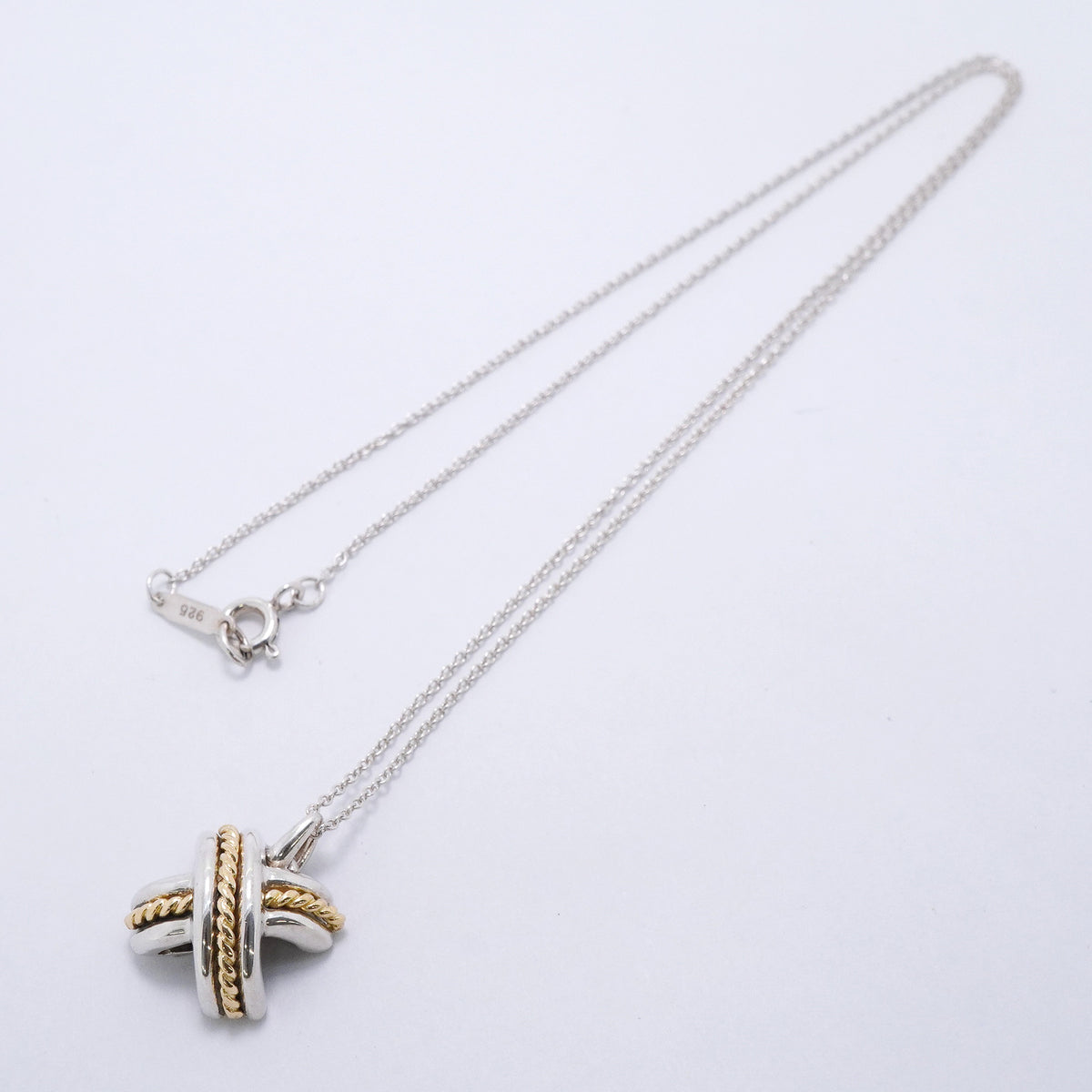 【6jkb0071】ティファニー ネックレス シグネチャー K18YG イエローゴールド シルバー925【中古】レディース