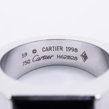 【6jkb0072】カルティエ リング タンクマックス K18WG ホワイトゴールド オニキス ＃59【中古】メンズ
