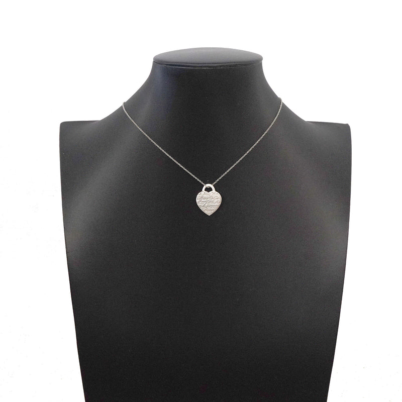【6jkb0073】ティファニー ネックレス ノーツ/ハートタグ シルバー925【中古】レディース