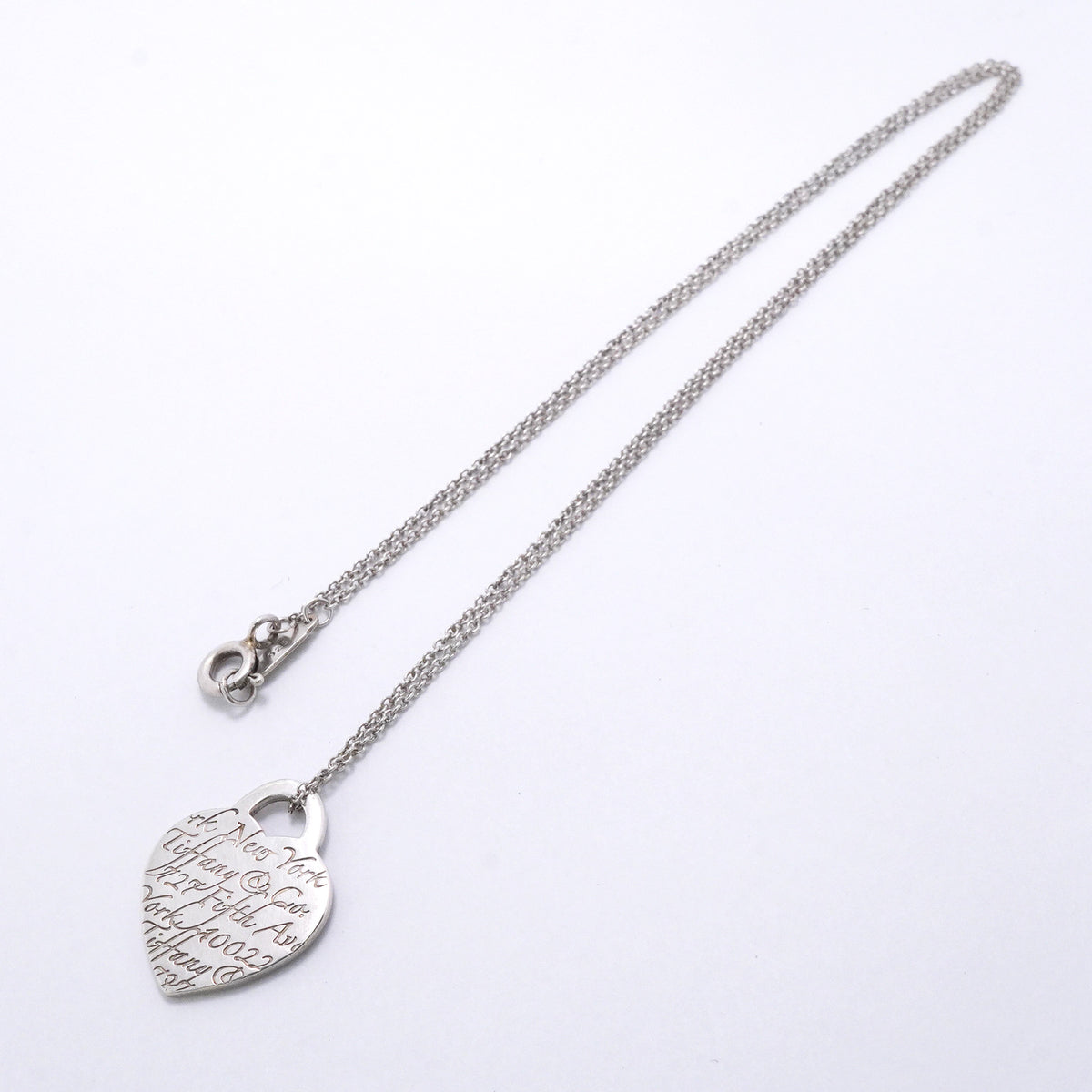 【6jkb0073】ティファニー ネックレス ノーツ/ハートタグ シルバー925【中古】レディース