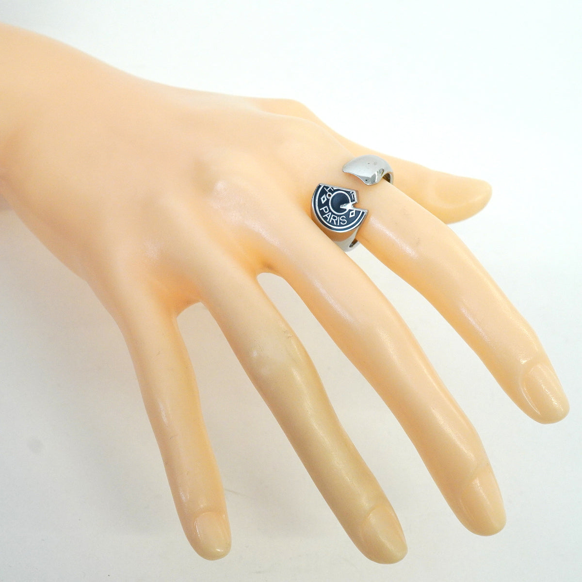 【6jkb0078】エルメス リング カルーゼル メタル シルバー ネイビー ＃60【中古】メンズ