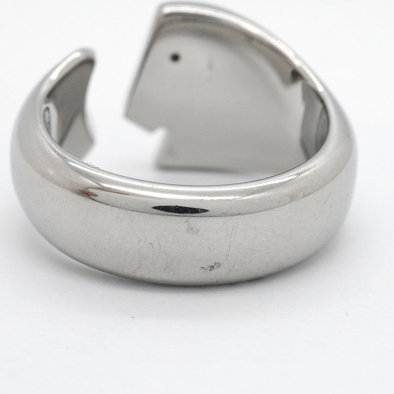 【6jkb0078】エルメス リング カルーゼル メタル シルバー ネイビー ＃60【中古】メンズ