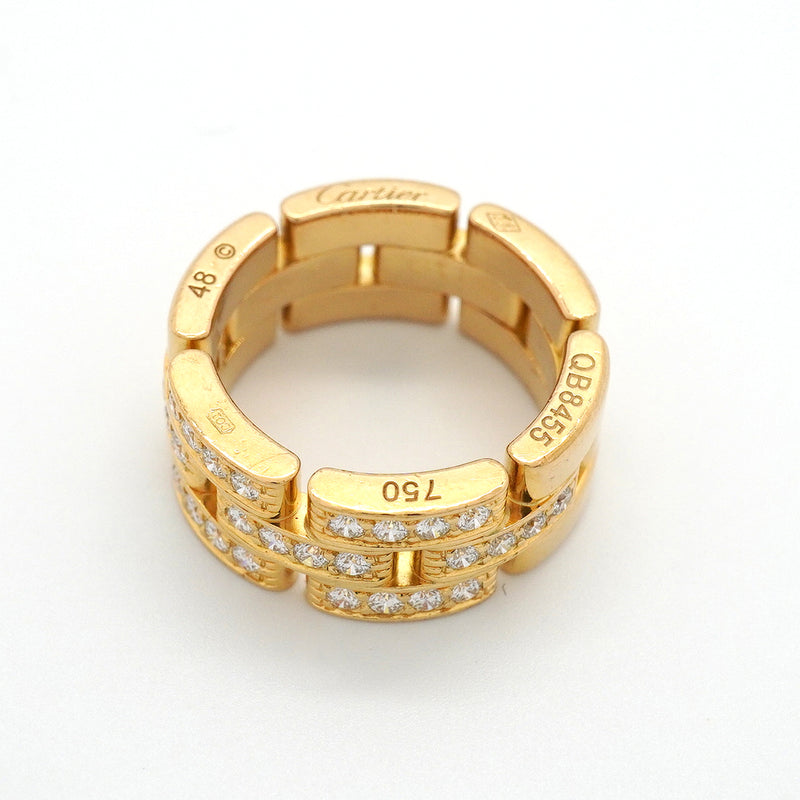 【6jkb0079】カルティエ リング マイヨンパンテール K18YG イエローゴールド ダイヤモンド ＃48【中古】レディース