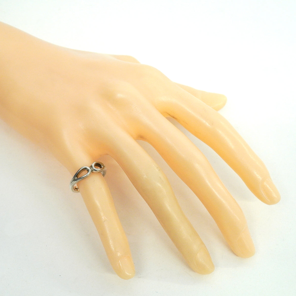 【6jkb0081】ティファニー リング ダブルオープンティアドロップ シルバー925 9号【中古】レディース