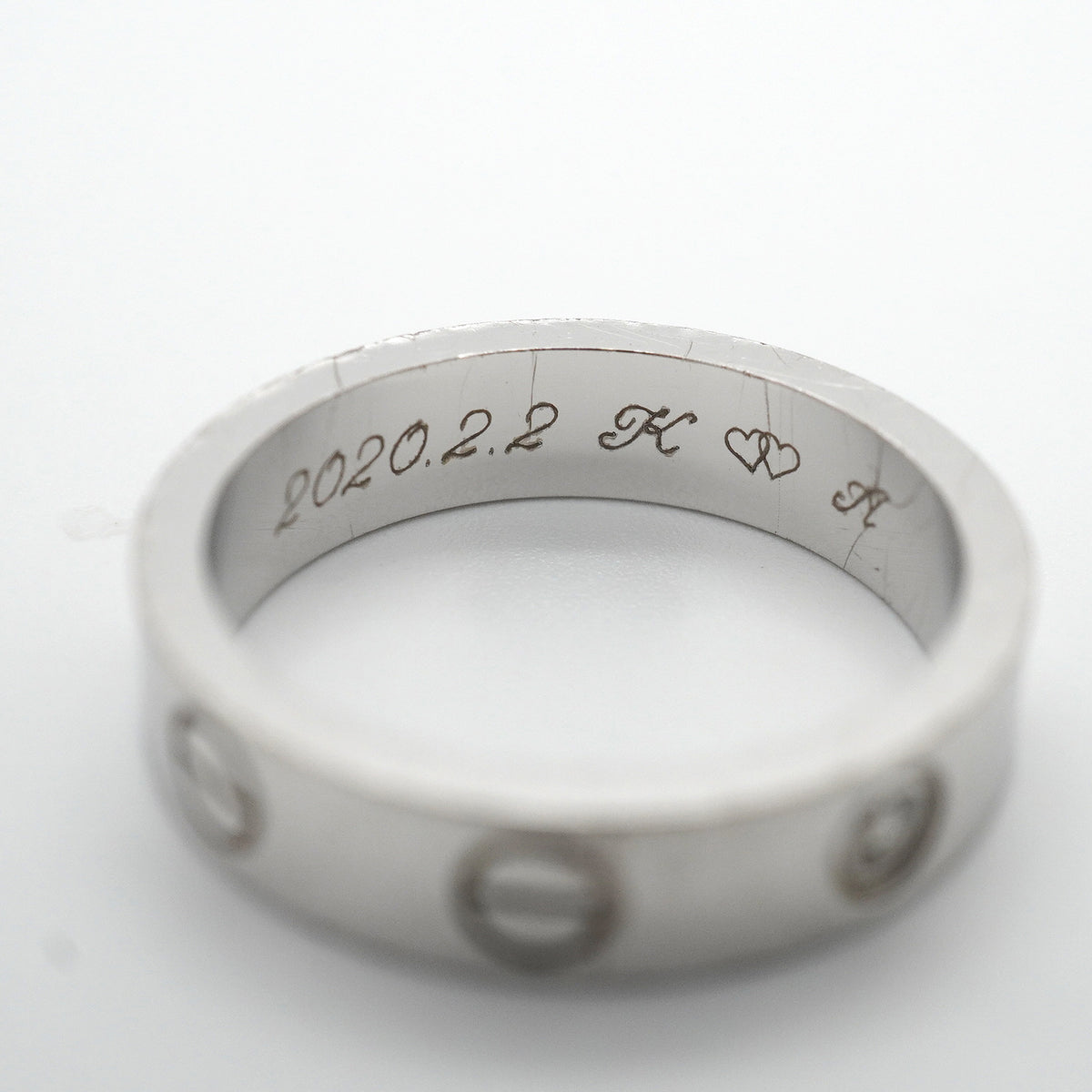 【6jkb0083】カルティエ リング ミニラブ 1PD K18WG ホワイトゴールド ダイヤモンド ＃47【中古】レディース