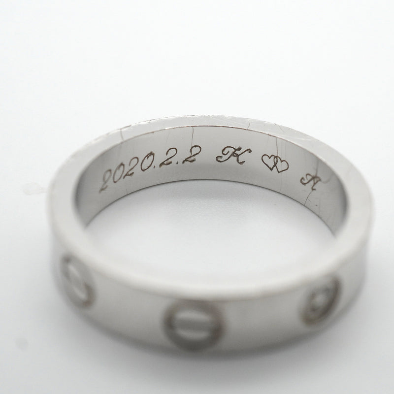 【6jkb0083】カルティエ リング ミニラブ 1PD K18WG ホワイトゴールド ダイヤモンド ＃47【中古】レディース