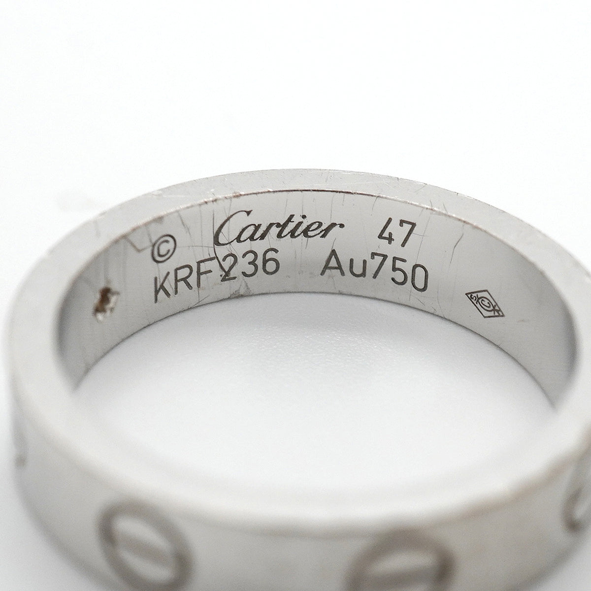 【6jkb0083】カルティエ リング ミニラブ 1PD K18WG ホワイトゴールド ダイヤモンド ＃47【中古】レディース