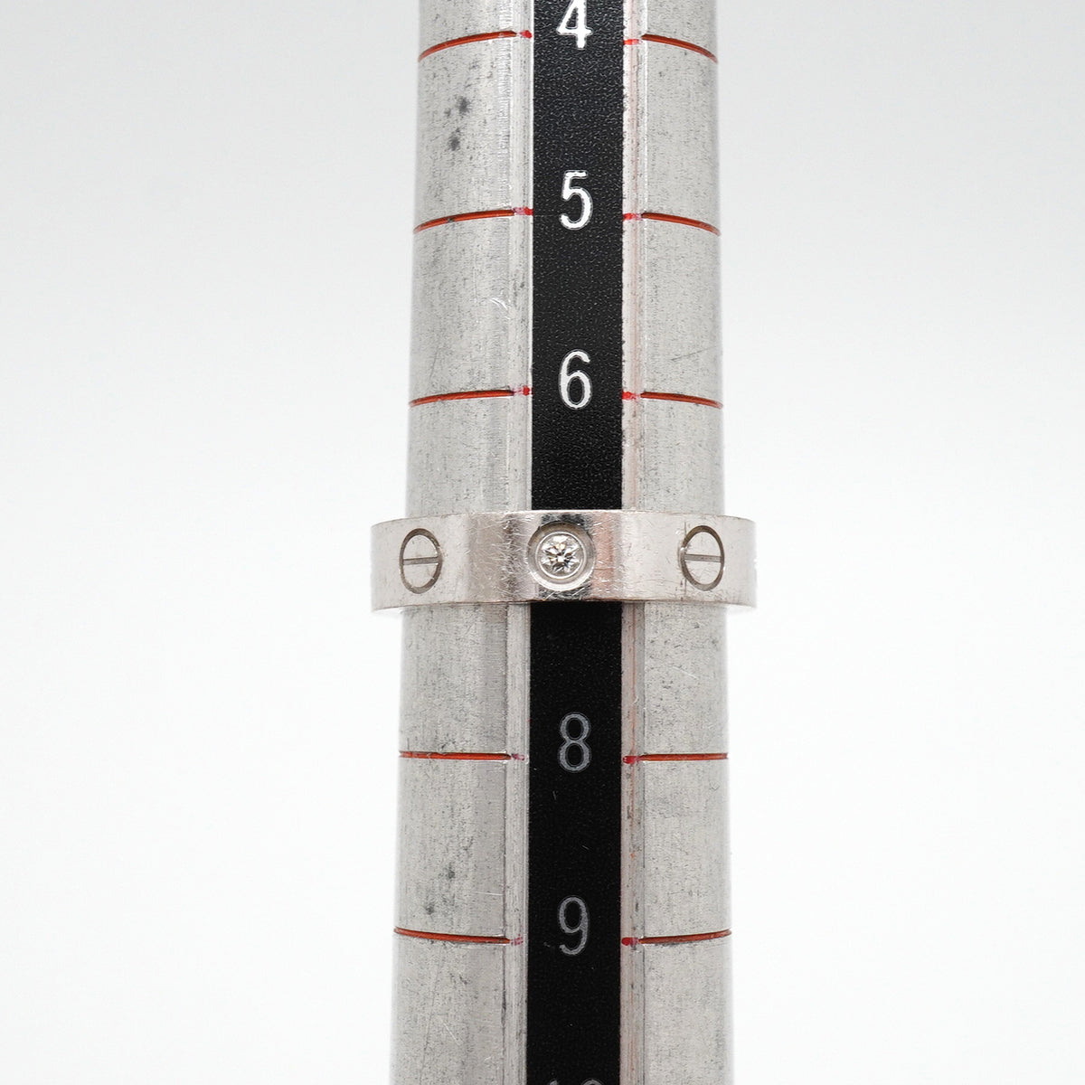 【6jkb0083】カルティエ リング ミニラブ 1PD K18WG ホワイトゴールド ダイヤモンド ＃47【中古】レディース