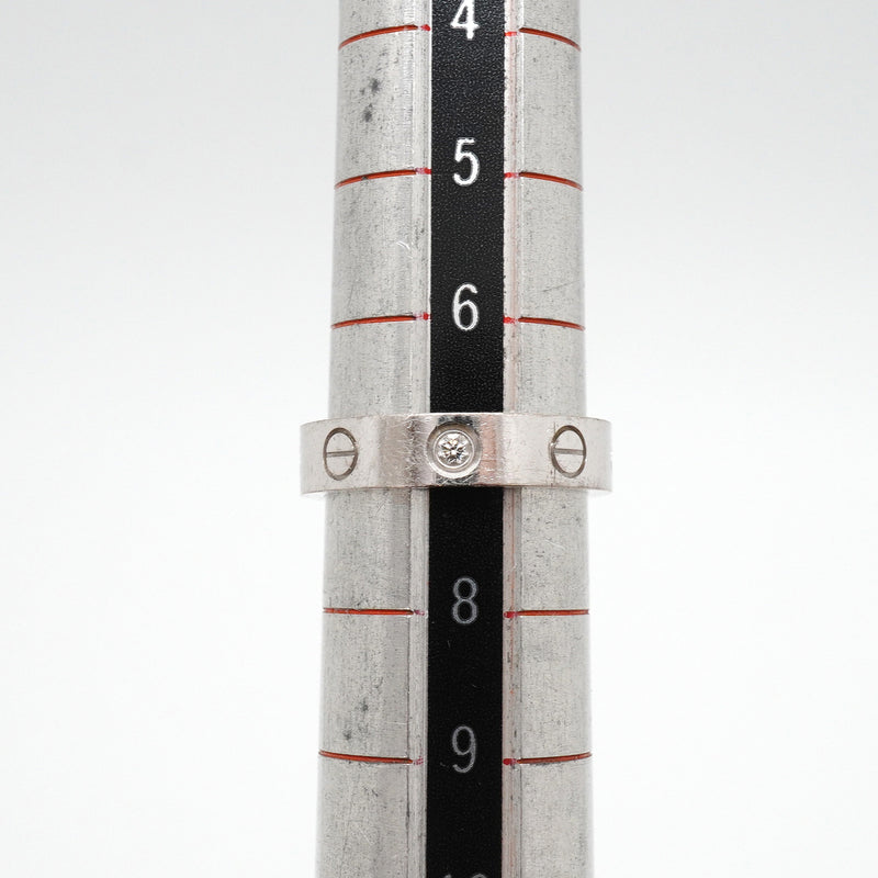 【6jkb0083】カルティエ リング ミニラブ 1PD K18WG ホワイトゴールド ダイヤモンド ＃47【中古】レディース