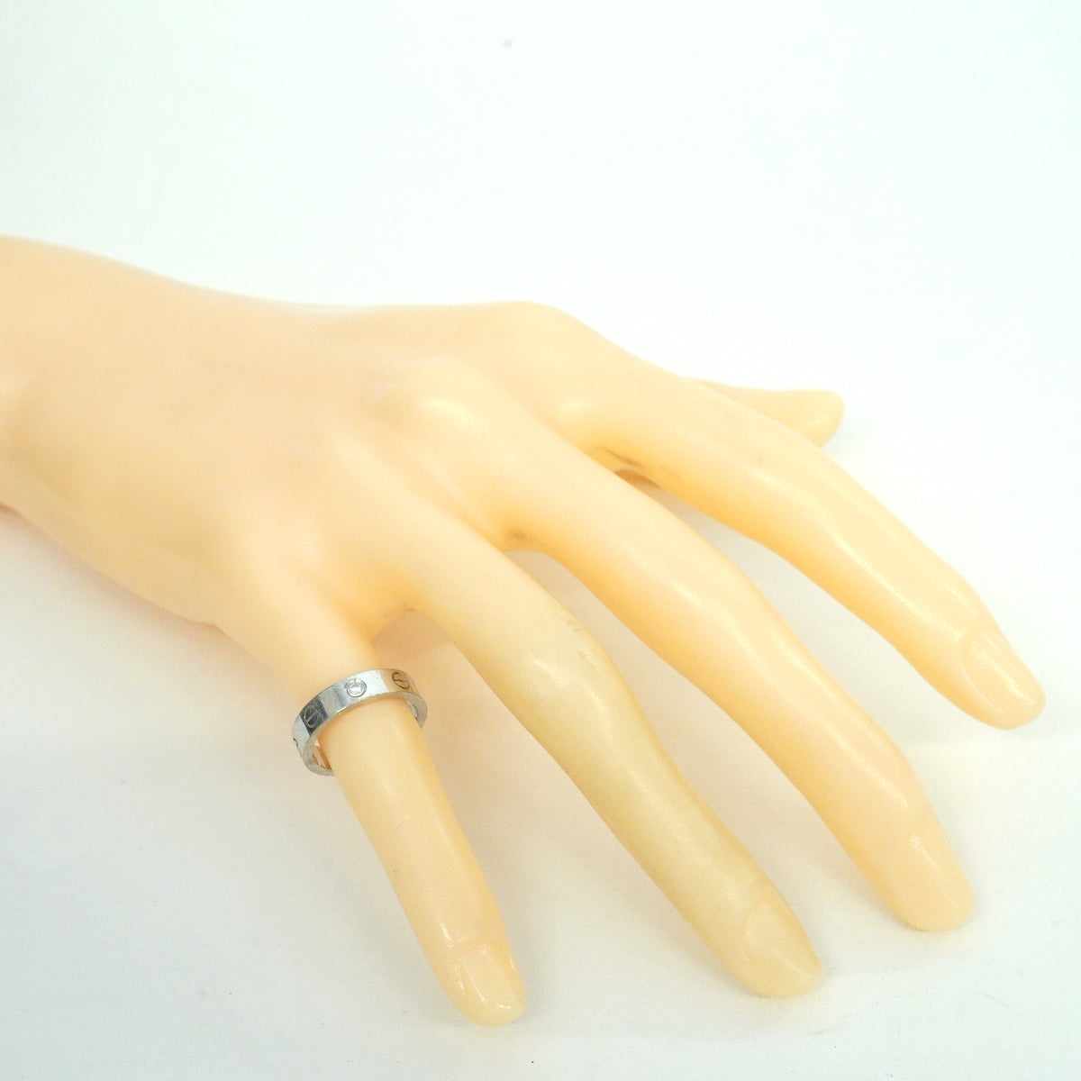 【6jkb0083】カルティエ リング ミニラブ 1PD K18WG ホワイトゴールド ダイヤモンド ＃47【中古】レディース